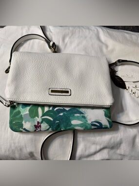 White Crossbody with Green Tropical Design- Simply Noelle